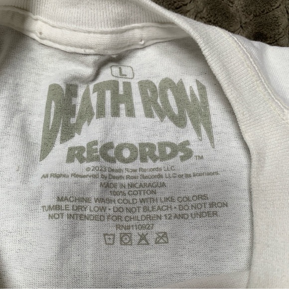 Death Row Records T Shirt Mens Large White Red Short Sleeve 100% Cotton - Picture 3 of 5